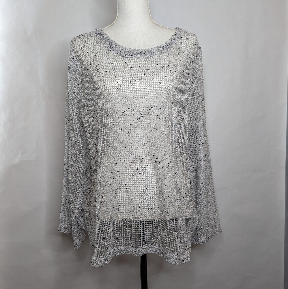 Sheer Knit Top Long Sleeve